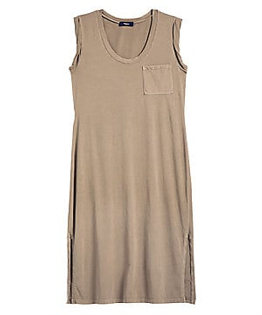 Theory Women's Cotton Casual T-Shirt Dress -Brown Size P