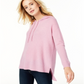 Charter Club Women's Cashmere Thermal Hoodie Sweater Pink Size X-Small