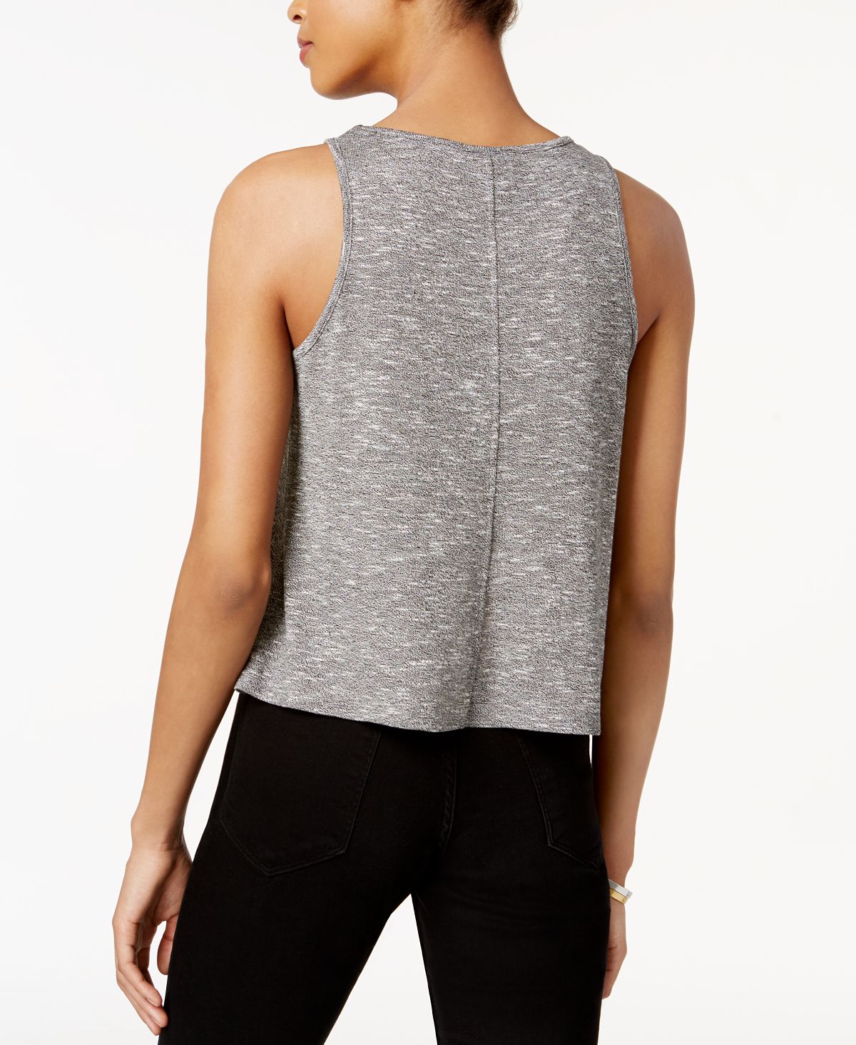 Bar III Women's Basic Tank Top Gray Size Small