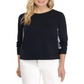 Tommy Hilfiger Women's Woven Trim Sweatshirt Blue  Size Large
