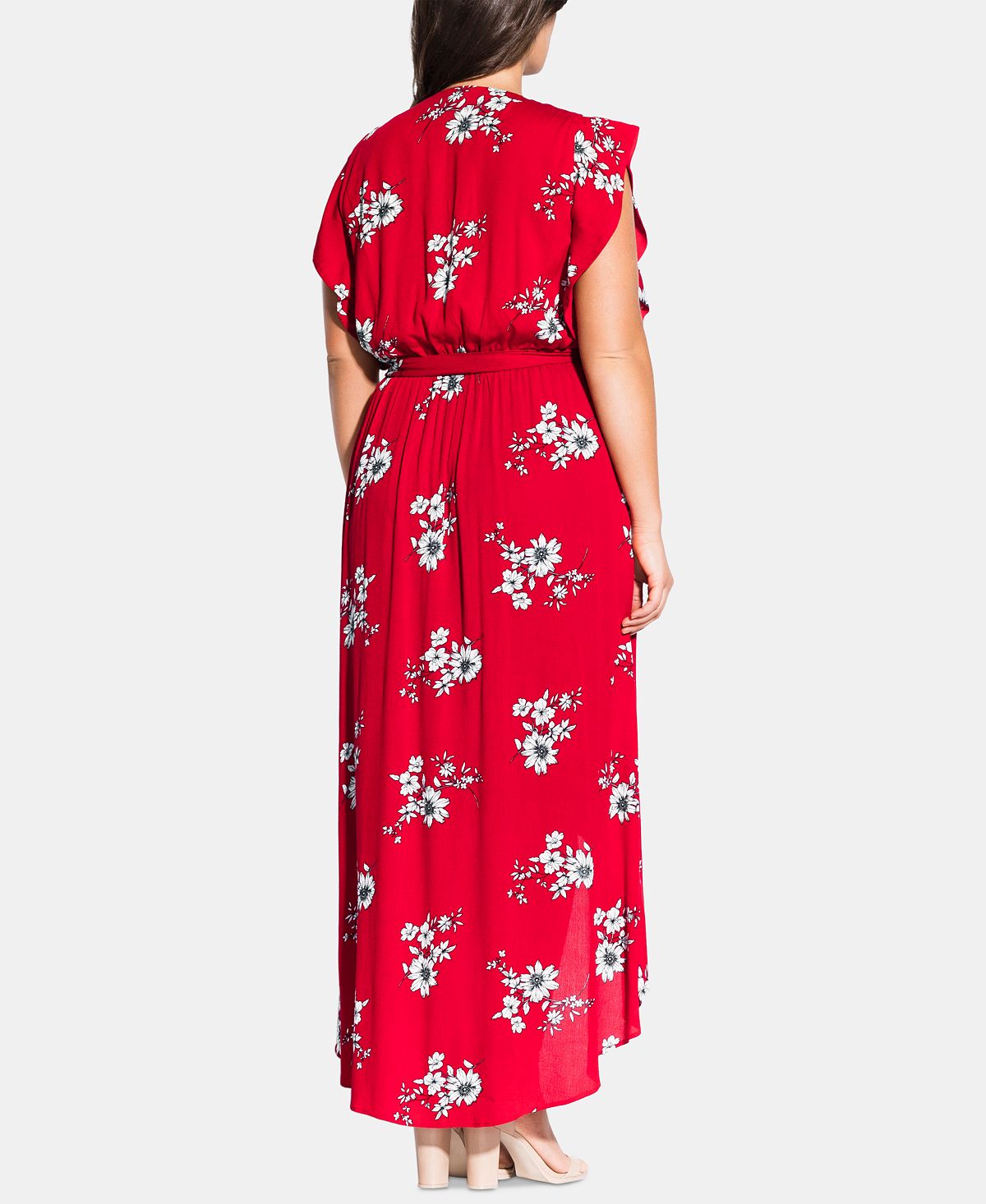 City Chic Women's Trendy Plus Floral Love Maxi Dress Red Size 18W