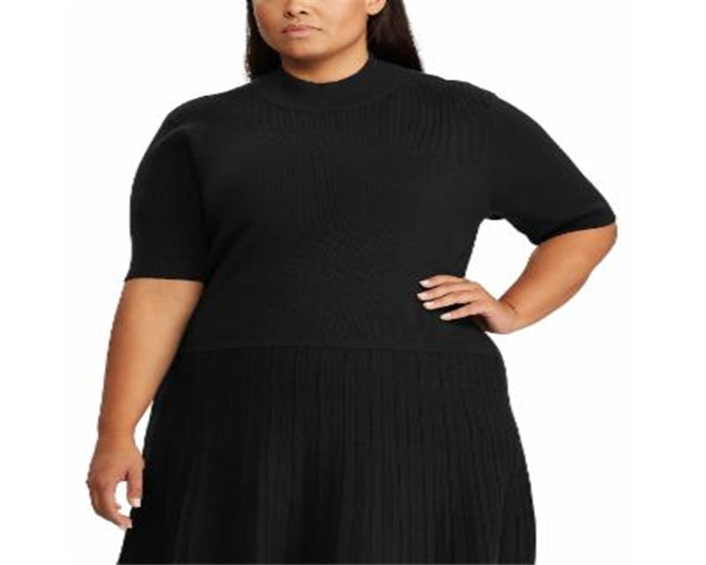 Ralph Lauren Women's Mockneck Dress Black Size 2X