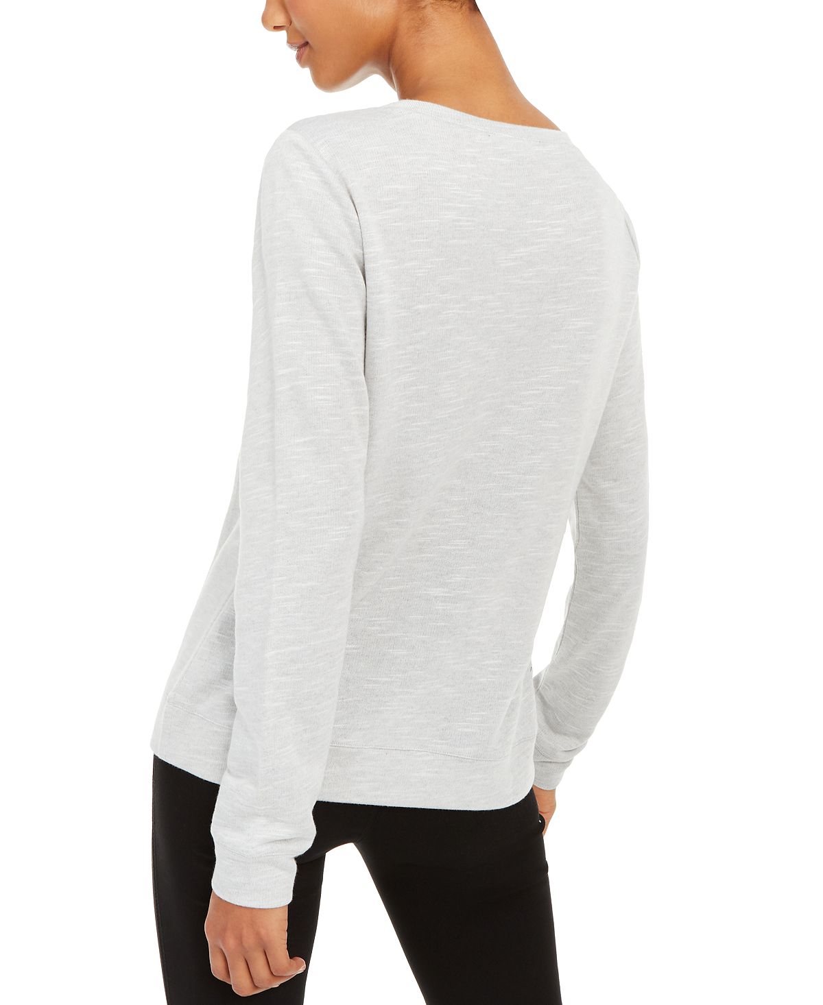 INC International Concepts Women's Leopard Heart Top Gray Size Large