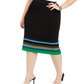 Inc International Concepts Women's Plus Size Metallic Striped Skirt Green Size 4X