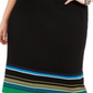 Inc International Concepts Women's Plus Size Metallic Striped Skirt Green Size 4X