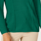 Karen Scott Women's Patchwork-Stitch Pullover Sweater Green Size X-Small