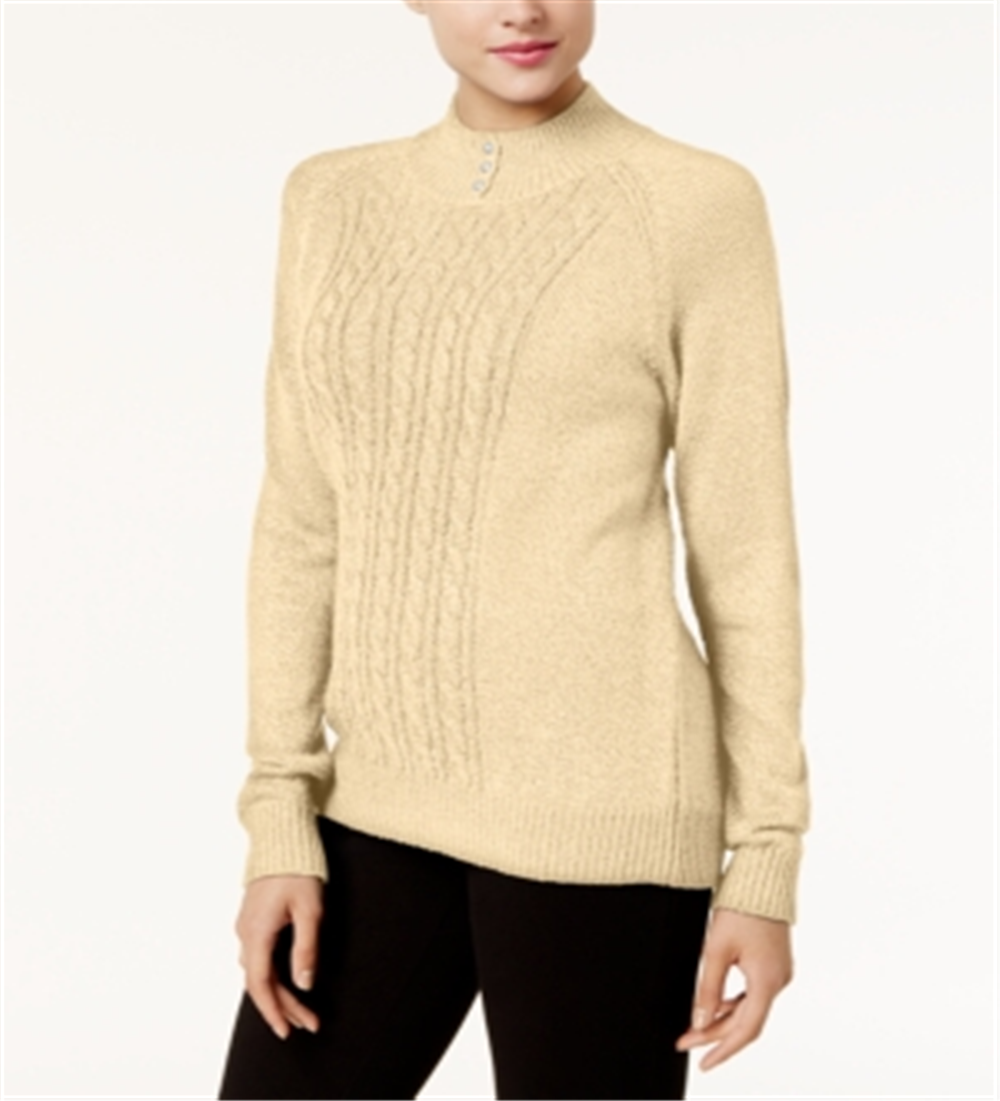 Karen Scott Women's Long Sleeve Turtle Neck Sweater Yellow Size Large