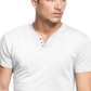 Alfani Men's Cotton Split Neck T-Shirt White Size Large