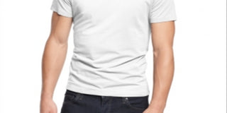 Alfani Men's Cotton Split Neck T-Shirt White Size Large