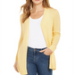 Charter Club Women's Open Front Curved-Hem Completer Sweater  Yellow Size X-Large