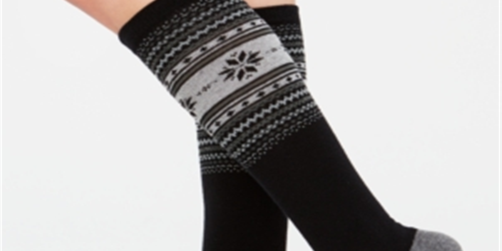 Charter Club Women's Holiday Knee-High Socks Black Size 45180