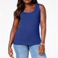 Karen Scott Women's Cotton Studded Tank Blue Size Petite X-Large