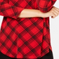 Charter Club Women's Plaid 3/4 Sleeve Top Red Size Petite XL