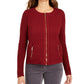 Charter Club Women's  Quilted Sweater Jacket Red Size XS