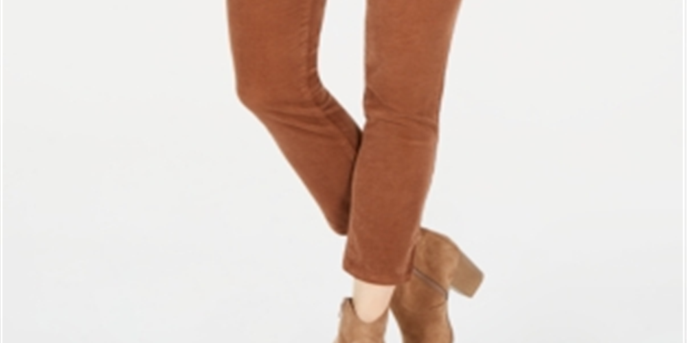 Style & Co Petite Tummy Control Corduroy Pants Brown Size 8 P