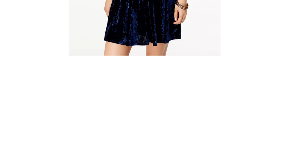 B. Darlin Women's Juniors Party Dress Crushed Velvet High Neck Blue Size 11/12