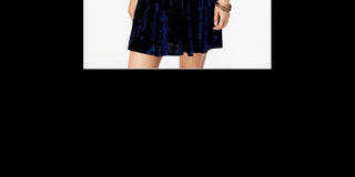 B. Darlin Women's Juniors Party Dress Crushed Velvet High Neck Blue Size 11/12