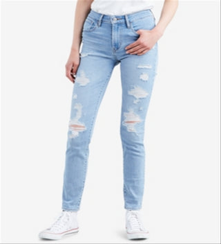 Levi's 721 High Rise Ripped Skinny Women's Jeans Blue Size 27x30