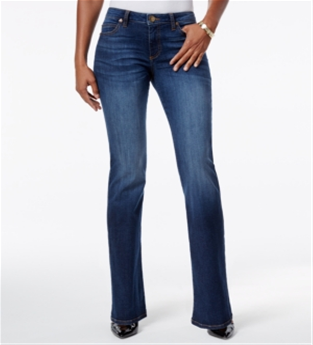 Kut from the Kloth Women's Natalie Curvy Fit Bootcut Jeans Blue Size 10