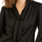 Calvin Klein Women's Jacquard Bow Neck Blouse Black Size Petite L