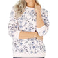 Karen Scott Women's Serene Printed Fleece Sweatshirt Pink Size Small