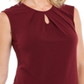Kasper Women's Cap Sleeve Solid Keyhole Moss Crepe Blouse Red Size Small