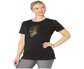 Nike Women's Statement Shine T-Shirt Black Size X-Small