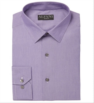 Alfani Men's Long Sleeves Button Down Shirt Purple Size M