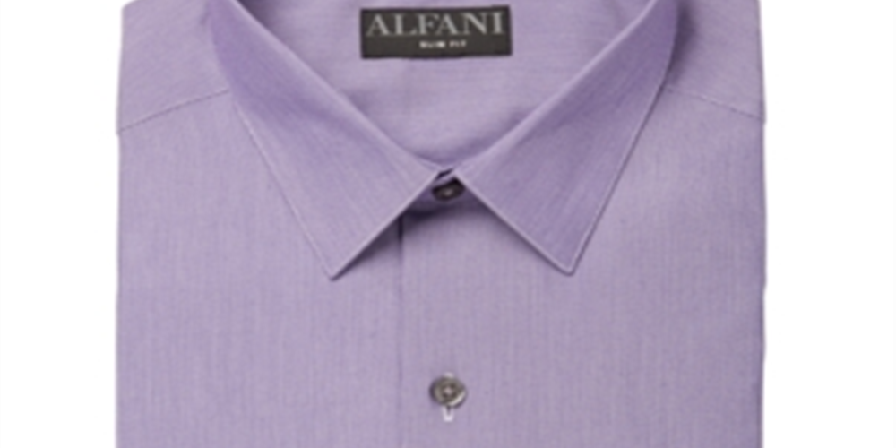 Alfani Men's Long Sleeves Button Down Shirt Purple Size M
