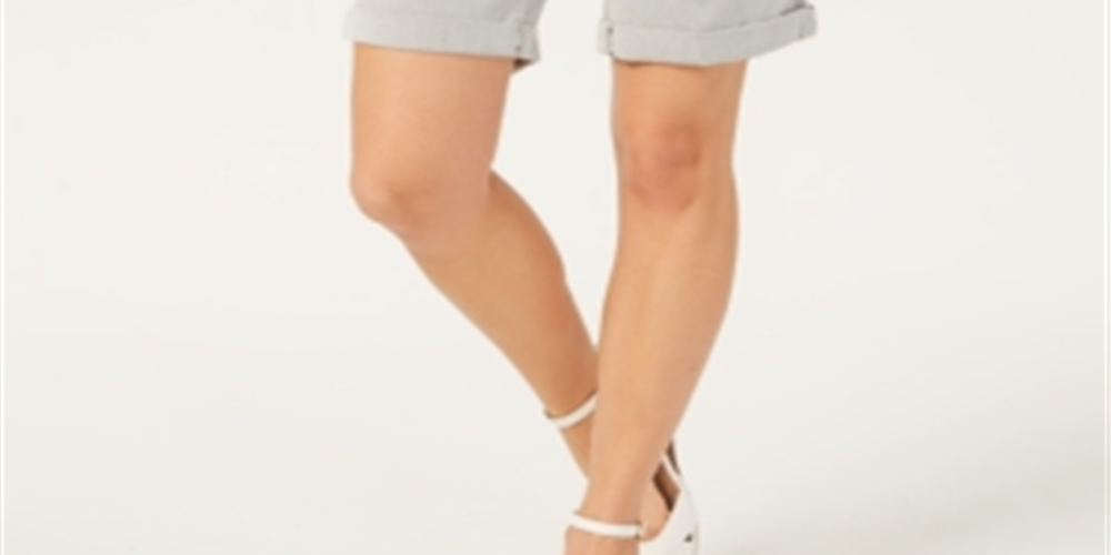 Charter Club Women's Utility Pocket Cuffed Shorts Gray Size 16