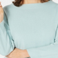 Karen Scott Women's Ribbed Printed Long Sleeve Crew Neck Blouse Top Blue Size Petite XL