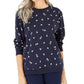 Karen Scott Women's Daisies Fleece Crewneck Top Blue Size X-Large