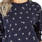 Karen Scott Women's Daisies Fleece Crewneck Top Blue Size X-Large