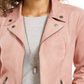 Style & Co Women's Faux Suede Moto Jacket Pink Pink Size S