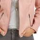 Style & Co Women's Faux Suede Moto Jacket Pink Pink Size S