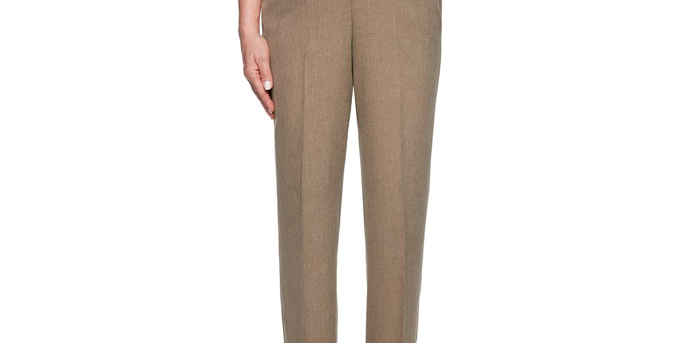Alfred Dunner Women's Boardroom Straight Leg Pants Brown Size 20X4