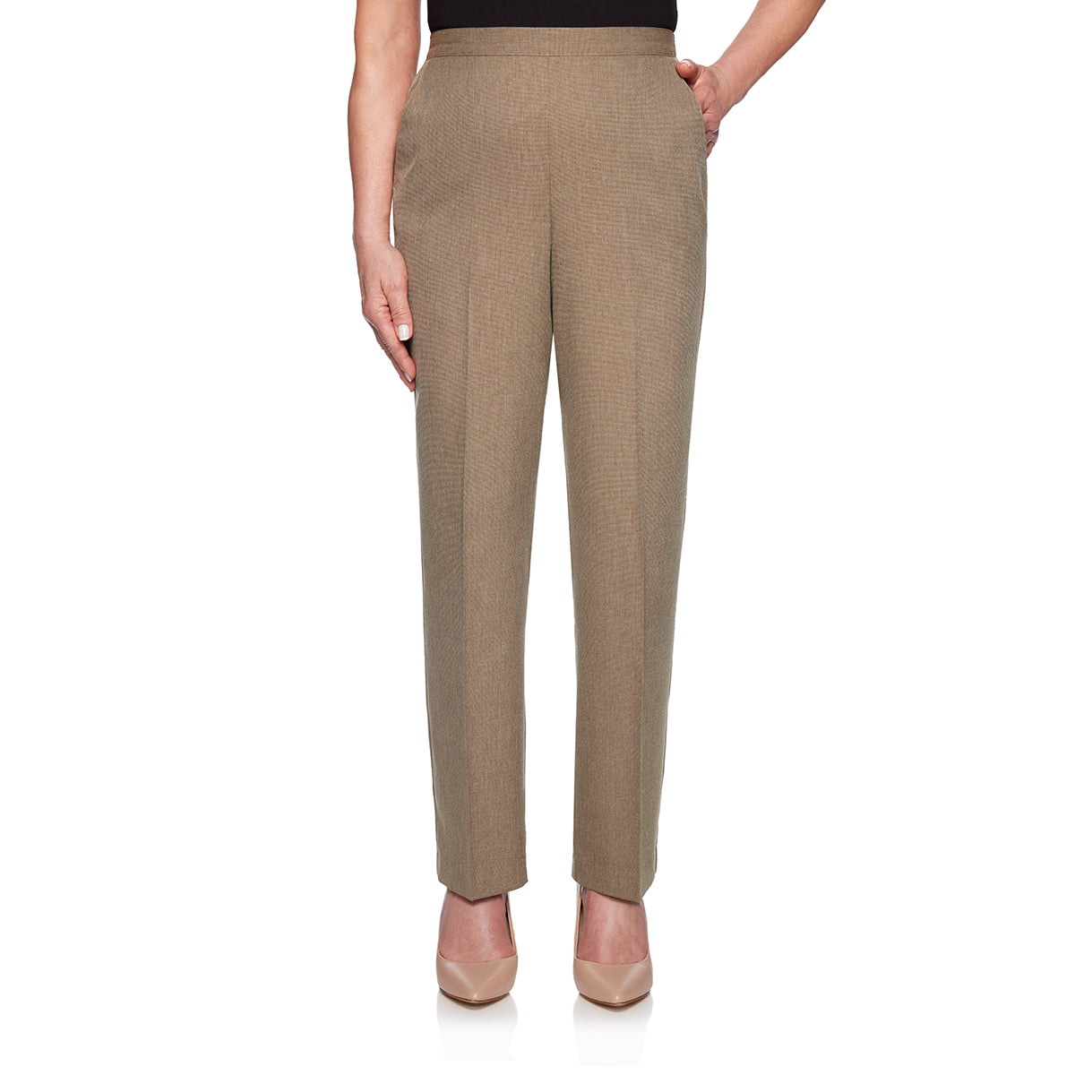 Alfred Dunner Women's Boardroom Straight Leg Pants Brown Size 20X4