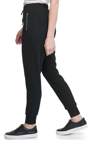 DKNY Women's Drawstring Jogger Pants Black Size XL
