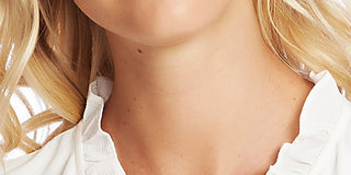 CeCe Women's Mixed Media Ruffled Top White Size X-Large