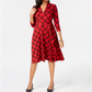 Charter Club Women's Petite Plaid Fit & Flare Dress Red Size Petite Small