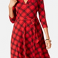 Charter Club Women's Petite Plaid Fit & Flare Dress Red Size Petite Small