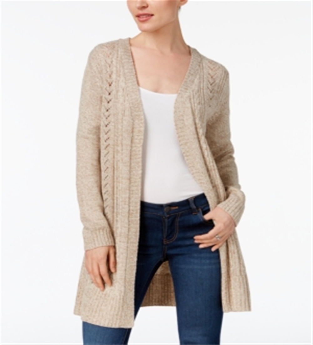 Karen Scott Women's Turbo Duster Cardigan Brown Size Small