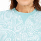 Karen Scott Women's Paisley Fleece Sweatshirt Blue Size X-Large