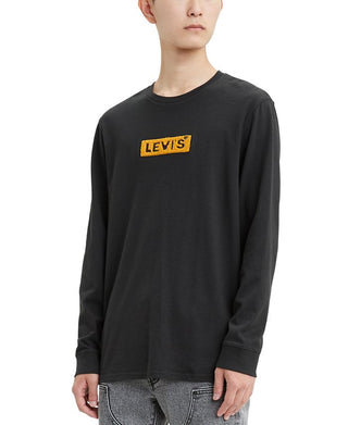 Levi's Men's Limited Collection Chenille Boxtab Long Sleeve T-Shirt Black Size X-Large
