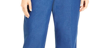 Alfred Dunner Women's Classic Denim Pull-on Straight Leg Short Length Pants Navy Size 24W