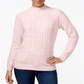 Karen Scott Women's Cable Knit Faux Pearl Button Sweater Pink Size X-Large