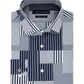 Tommy Hilfiger Men's Slim Fit Th Flex Non Iron Supima Stretch Patchwork Dress Shirt Blue Size 34X35