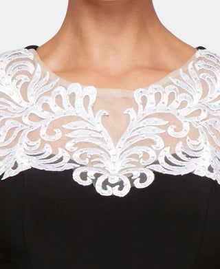 Alex Evenings Women's Short Sleeve Full Length Dress Black Size 14