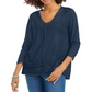 Style & Co Women's Seam Detail High Low Top Blue Size Small