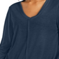 Style & Co Women's Seam Detail High Low Top Blue Size Small